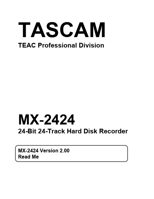 TASCAM TEAC MX-2424 24-Bit 24-Track Hard Disk Reco