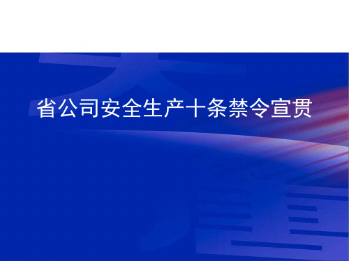 省公司安全生产十条禁令宣贯