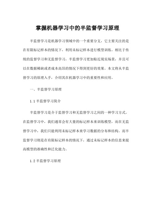 掌握机器学习中的半监督学习原理