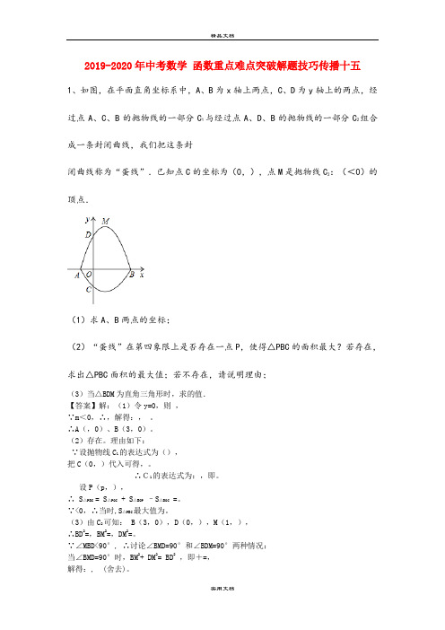 中考数学 函数重点难点突破解题技巧传播十五