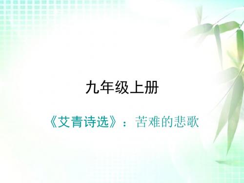 部编人教语文名著阅读课件九年级上册艾青诗选