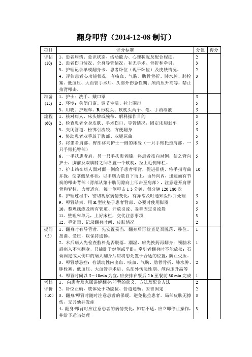 翻身叩背操作流程