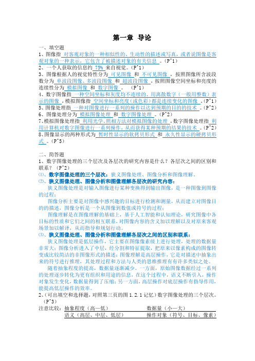 2013年10月《数字图像处理》自考复习知识点要点