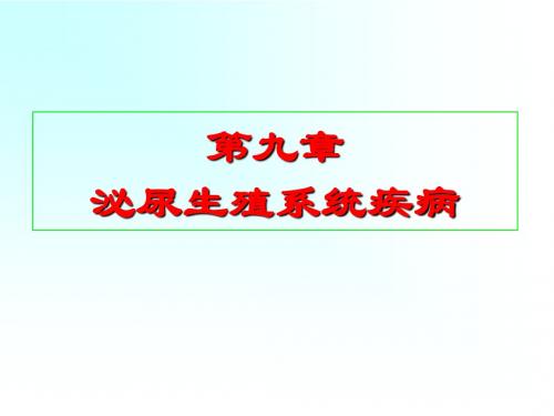 第九章 泌尿生殖系统疾病