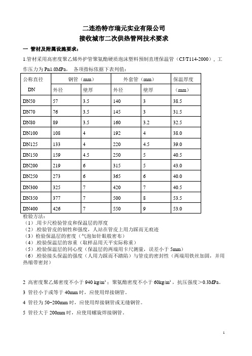 二次网验收要求