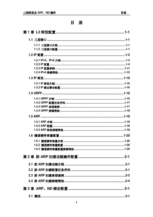 神州数码DCRS-5960_三层转发及ARP、ND操作.word