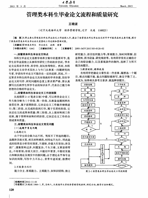 管理类本科生毕业论文流程和质量研究