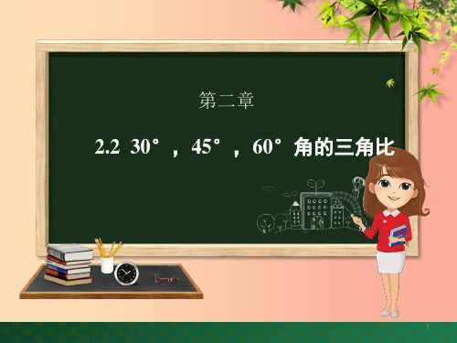 九年级数学上册 第2章 解直角三角形 2.2 30°,45°,60°角的三角比课件 (新版)青岛版