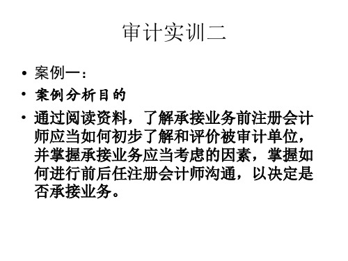 审计实训二