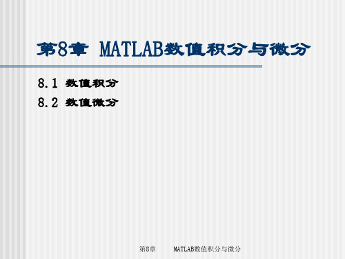 MATLAB编程与工程应用——第8章 MATLAB数值积分与微分