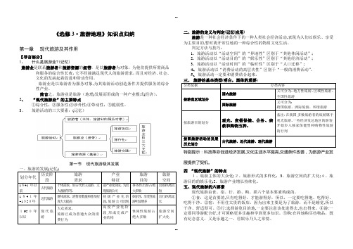 《人教版·高中地理·选修三旅游地理》知识点归纳