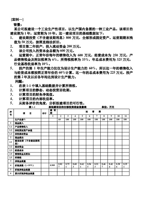 财务评价案例[1]