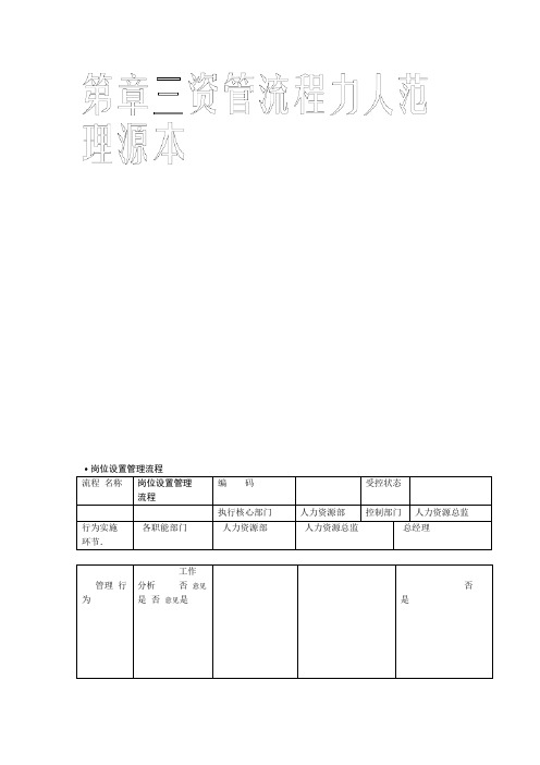 全套人力资源管理流程图 SOP