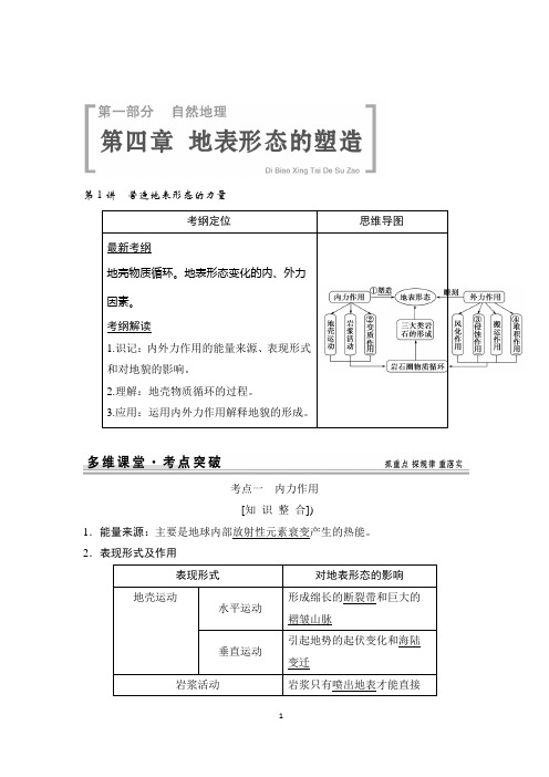 【创新设计】2015高考地理一轮复习配套文档：第4章 地表形态的塑造