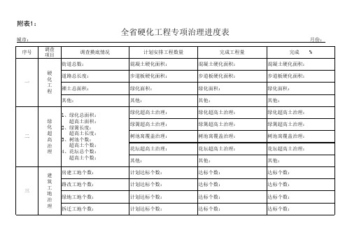 全省硬化工程专项治理进度表