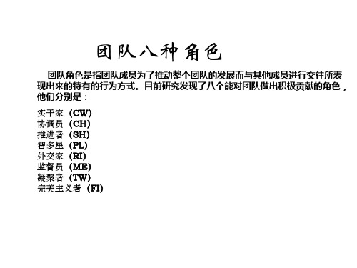 团队角色自测结果分析