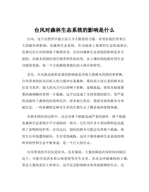 台风对森林生态系统的影响是什么