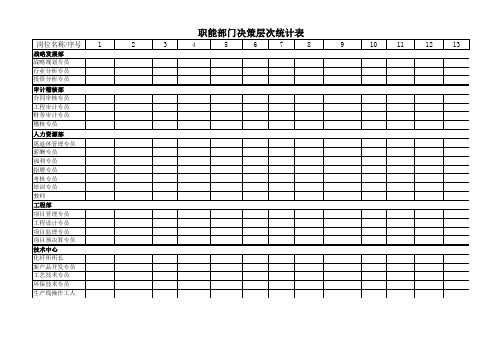 职能部门决策层次统计表