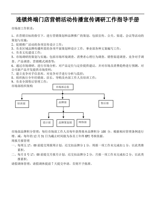 连锁终端门店营销活动传播宣传调研工作指导手册