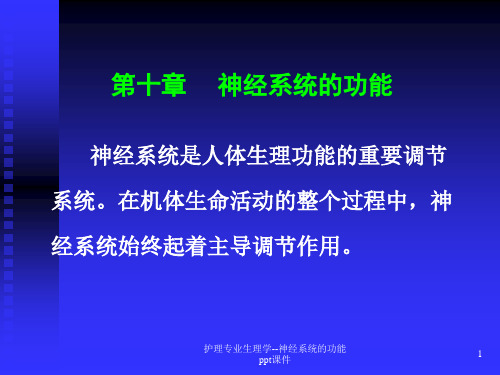 护理专业生理学神经系统的功能 ppt课件