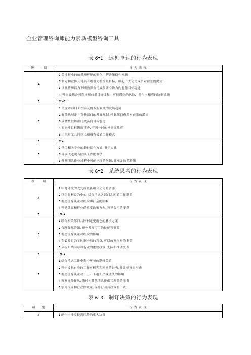 管理咨询师编著能力素质模型咨询工具与模型库