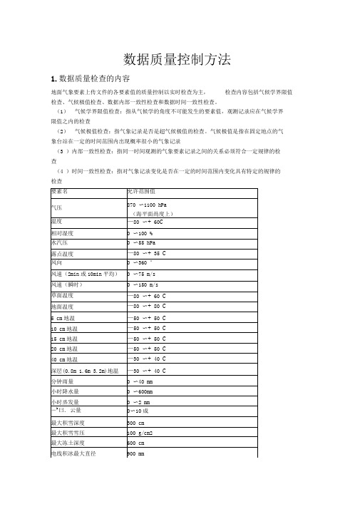 气象数据质量控制方法