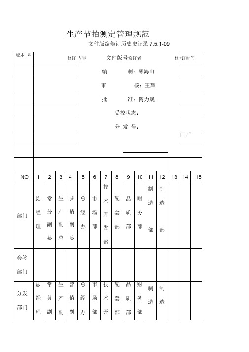 生产节拍测定管理规范