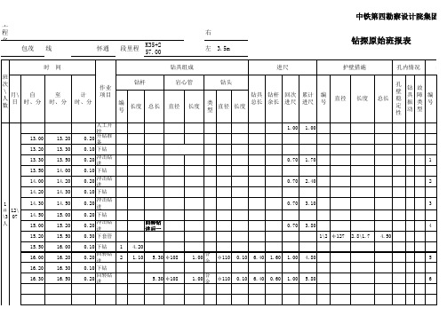 钻探班报表