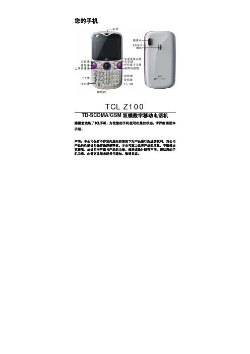 TCL Z100手机 说明书