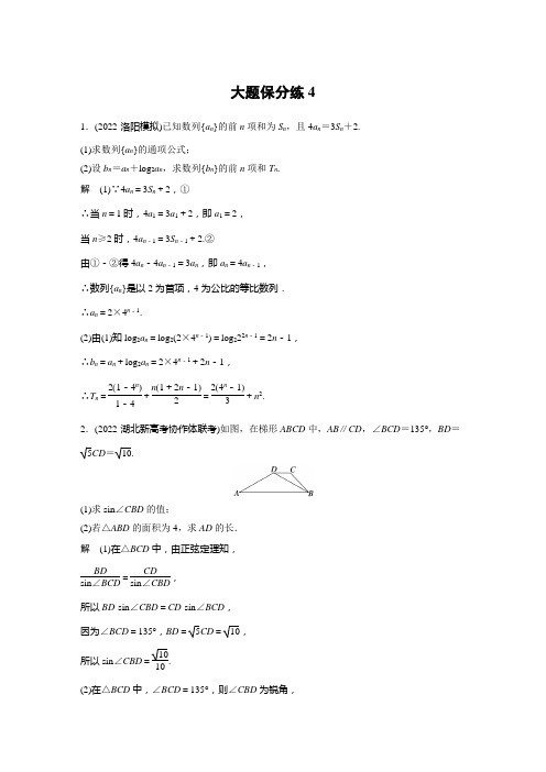 步步高 高考大题保分练4