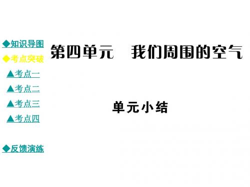 九年级化学上册 第4单元 我们周围的空气单元小结教学课件 (新版)鲁教版