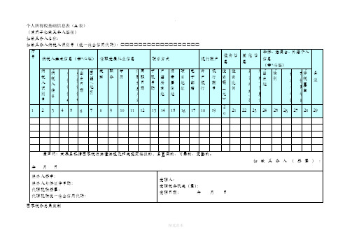 个人所得税基础信息表(A表)