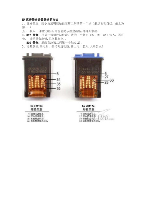 HP惠普墨盒计数器清零方法