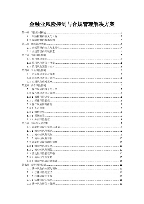 金融业风险控制与合规管理解决方案