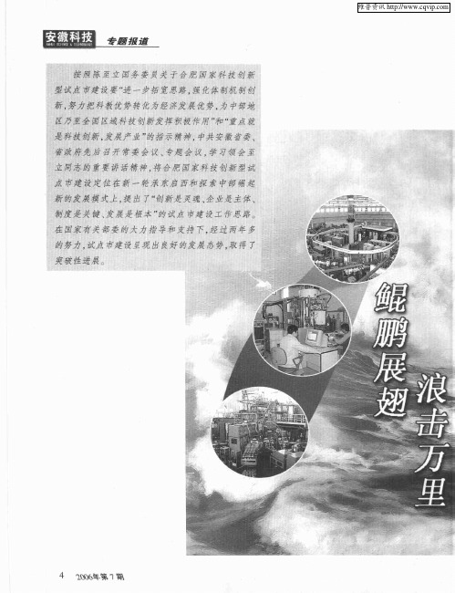 鲲鹏展翅 浪击万里——合肥国家科技创新型试点市建设巡礼