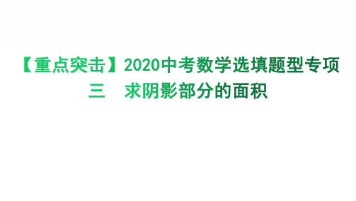 【重点突击】2020中考数学选填题型专项专题三 求阴影部分的面积