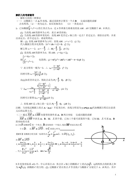 2012江苏高考高三数学考前辅导----解析几何问题