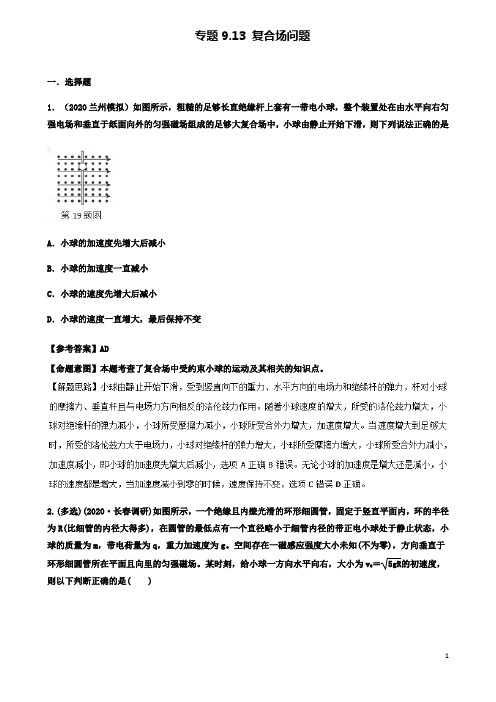 高考物理二轮复习考点第九章磁场专题复合场问题