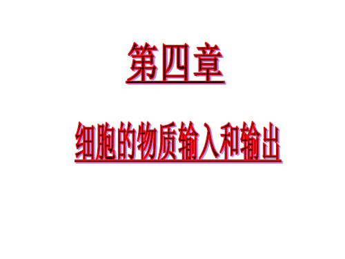 高一生物必修一物质跨膜运输的实例省名师优质课赛课获奖课件市赛课一等奖课件