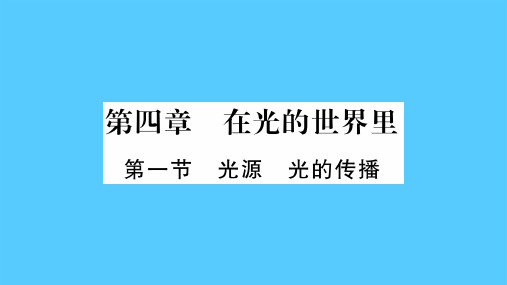 第4章  第1节 光源 光的传播—2020年秋教科版物理八年级上册课时作业课件