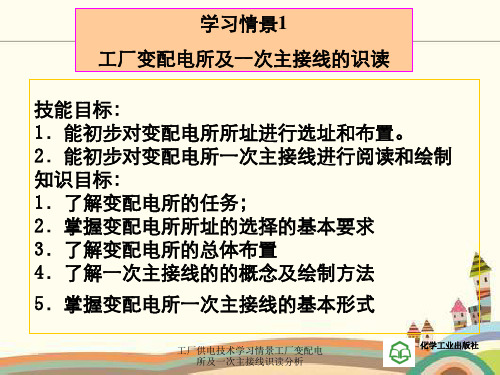 工厂供电技术学习情景工厂变配电所及一次主接线识读分析