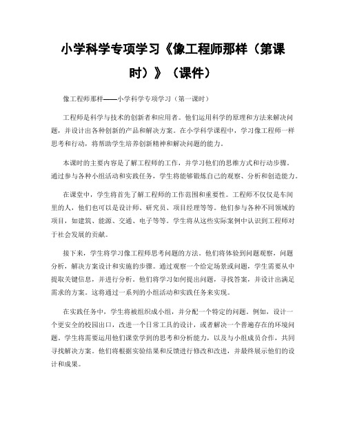 小学科学专项学习《像工程师那样(第课时)》(课件)