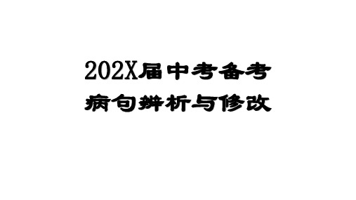 中考语文二轮复习：病句的辨析与修改课件