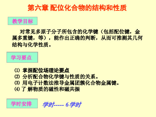 结构化学6配位化合物的结构和性质教学