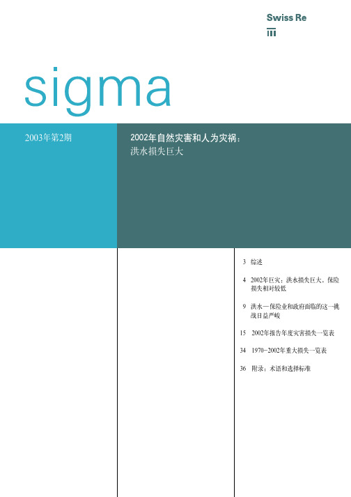 2002年自然灾害和人为灾祸：洪水损失巨大