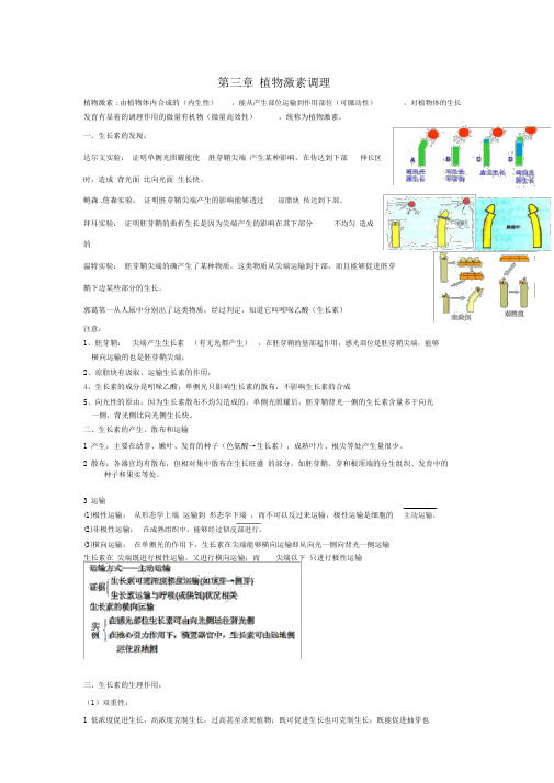 高中生物必修三第三章植物激素调节知识点