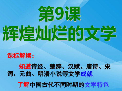 辉煌灿烂的文学ppt24 人教课标版课件