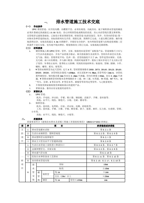 排水管道施工技术交底