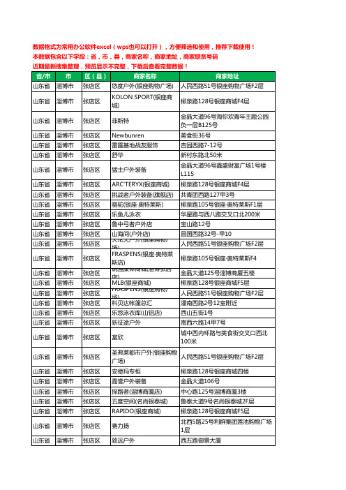 2020新版山东省淄博市张店区户外用品工商企业公司商家名录名单联系电话号码地址大全68家