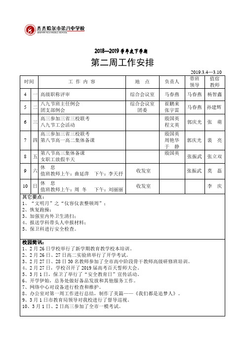 2018—2019学年度下学期